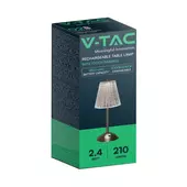 Kép 1/8 - V-TAC 2.4W nikkelezett homok színű, érintéssel vezérelhető akkumulátoros LED lámpa, CCT - SKU 10327