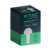 Kép 1/8 - V-TAC 3W pezsgőarany, érintéssel vezérelhető akkumulátoros LED gomba alakú lámpa, CCT - SKU 7937