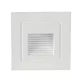 Kép 1/7 - V-TAC 3W süllyeszthető szögletes lépcsővilágítás, fehér házzal, meleg fehér - SKU 10376