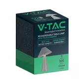 Kép 1/8 - V-TAC 3W szürke fém, érintéssel vezérelhető akkumulátoros LED lámpa, CCT - SKU 7949