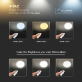 Kép 4/7 - V-TAC 40W csillagos kerek mennyezeti LED lámpa, változtatható szinhőmérsékletű - SKU 2114761