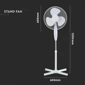 V-TAC 40W, fehér, álló ventilátor - SKU 7922