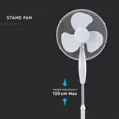 Kép 4/5 - V-TAC 40W, fehér, álló ventilátor - SKU 7922