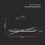 Kép 2/6 - V-TAC 45W dimmelhető mennyezeti designer fekete LED lámpa, Meleg fehér - SKU 6906