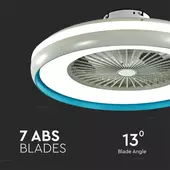 Kép 4/9 - V-TAC 45W mennyezeti ventilátor, változtatható színhőmérséklettel - SKU 7934