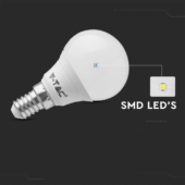 Kép 5/7 - V-TAC 4.5W E14 természetes fehér P45 LED égő csomag (6 db) - SKU 212734