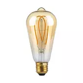 Kép 1/9 - V-TAC 4.8W borostyán E27 filament ST64 LED égő, 1800K - SKU 217220