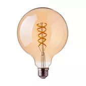 Kép 1/6 - V-TAC 4.8W borostyán E27 spirál filament, G95 LED égő, 1800K - SKU 217217