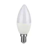 Kép 1/9 - V-TAC 4.8W E14 RGB+ Meleg fehér C37 gyertya LED égő, 24 gombos távirányítóval  - SKU 2926