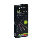 Kép 2/6 - V-TAC 4in1 hálózati töltőkábel, USB-A - Type-C, microUSB és Lightning csatlakozókkal - SKU 7748