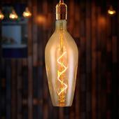 Kép 5/5 - V-TAC 4W borostyán E27 B125 filament LED égő, meleg fehér - SKU 23171
