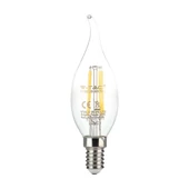 V-TAC 4W E14 hideg fehér filament C35 LED gyertyaláng égő - SKU 214430