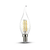 V-TAC 4W E14 hideg fehér filament LED csavart gyertyaláng égő - SKU 4432