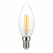 Kép 1/6 - V-TAC 4W E14 meleg fehér dimmelhető filament C35 LED csavart gyertya égő - SKU 214367
