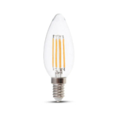 Kép 1/5 - V-TAC 4W E14 meleg fehér dimmelhető filament gyertya LED égő - SKU 2870