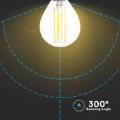 Kép 4/5 - V-TAC 4W E14 meleg fehér filament LED égő - SKU 4300