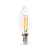 Kép 2/6 - V-TAC 4W E14 meleg fehér filament LED gyertya égő csomag (2 db) - SKU 7365