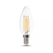 Kép 1/5 - V-TAC 4W E14 meleg fehér filament LED gyertya égő - SKU 214301