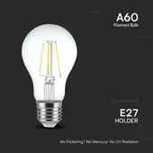 Kép 3/5 - V-TAC 4W E27 hideg fehér filament A60 LED égő - SKU 217120