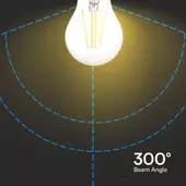 Kép 4/5 - V-TAC 4W E27 hideg fehér filament A60 LED égő - SKU 217120