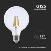 Kép 4/7 - V-TAC 4W E27 meleg fehér filament G125 LED égő, 210 Lm/W - SKU 2992