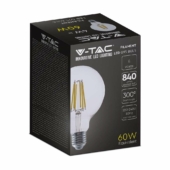 Kép 2/7 - V-TAC 4W E27 természetes fehér filament G95 LED égő, 210 Lm/W - SKU 2995