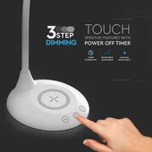 V-TAC 4W fehér dimmelhető asztali LED lámpa, változtatható színhőmérséklet - SKU 218605