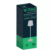 Kép 1/9 - V-TAC 1.5W fehér, érintéssel vezérelhető akkumulátoros LED lámpa, CCT - SKU 10326