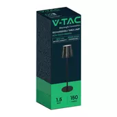 Kép 1/9 - V-TAC 1.5W fekete, érintéssel vezérelhető akkumulátoros LED lámpa, CCT - SKU 10325