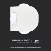 Kép 5/6 - V-TAC 4W kültéri fali COB LED lámpa, 4 irányú, fehér házzal, meleg fehér - SKU 10589