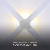 Kép 6/6 - V-TAC 4W kültéri fali COB LED lámpa, 4 irányú, fehér házzal, meleg fehér - SKU 10589