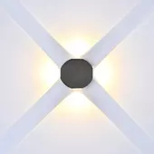 Kép 2/6 - V-TAC 4W kültéri fali COB LED lámpa, 4 irányú, fekete házzal, meleg fehér - SKU 10588