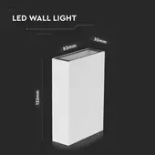 Kép 2/9 - V-TAC 4W kültéri fehér fali LED lámpa hideg fehér, 100 Lm/W - SKU 218562