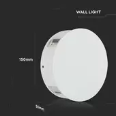 Kép 2/11 - V-TAC 4W kültéri, fehér, kerek fali LED lámpa természetes fehér - SKU 8214