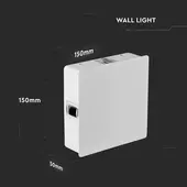Kép 3/12 - V-TAC 4W kültéri, fehér, szögletes fali LED lámpa meleg fehér, 105 Lm/W  - SKU 218209