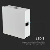 Kép 4/12 - V-TAC 4W kültéri, fehér, szögletes fali LED lámpa természetes fehér, 105 Lm/W - SKU 218210