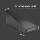 Kép 3/13 - V-TAC 4W kültéri, fekete, fali LED lámpa természetes fehér - SKU 218298