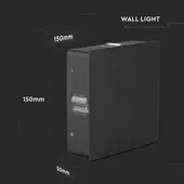 Kép 2/11 - V-TAC 4W kültéri, fekete, szögletes fali LED lámpa meleg fehér - SKU 218211
