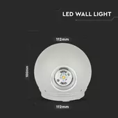Kép 2/6 - V-TAC 4W kültéri, szürke, fali LED lámpa meleg fehér - SKU 218305