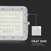 Kép 5/15 - V-TAC 5000mAh napelemes LED reflektor 6W hideg fehér, 400 Lumen, fehér házzal - SKU 7839