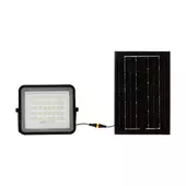 Kép 2/15 - V-TAC 5000mAh napelemes LED reflektor 6W hideg fehér, 400 Lumen, fekete házzal - SKU 7821