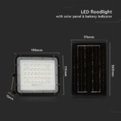 Kép 3/15 - V-TAC 5000mAh napelemes LED reflektor 6W hideg fehér, 400 Lumen, fekete házzal - SKU 7821