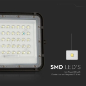 Kép 4/15 - V-TAC 5000mAh napelemes LED reflektor 6W hideg fehér, 400 Lumen, fekete házzal - SKU 7821