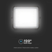 Kép 10/15 - V-TAC 5000mAh napelemes LED reflektor 6W természetes fehér, 400 Lumen, fekete házzal - SKU 7822