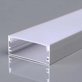 Kép 1/2 - V-TAC 50mm széles, felületre szerelhető alumínium LED szalag profil fehér fedlappal 2m - SKU 23178