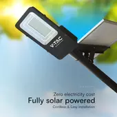Kép 5/10 - V-TAC 50W hibrid napelemes utcai LED lámpa, térvilágító, hideg fehér - SKU 23579