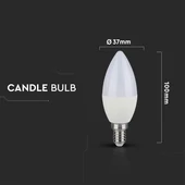 V-TAC 5.5W E14 természetes fehér CRI>95 LED gyertya égő - SKU 7495