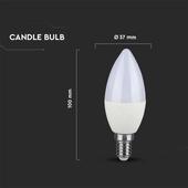 Kép 2/8 - V-TAC 5.5W E14 természetes fehér LED gyertya égő - SKU 172