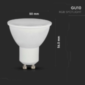 Kép 2/9 - V-TAC 5.5W GU10 RGB+ Meleg fehér spot LED égő, 24 gombos távirányítóval  - SKU 2927