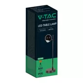 Kép 1/7 - V-TAC 5W asztali gömbfejű lámpa, fekete házzal, meleg fehér, 100 lm/W - SKU 10345